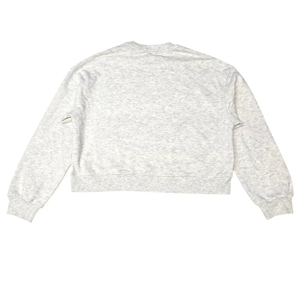HM Divided Women Grey Heathered Recycled Cotton Cropped Sweatshirt Size S NWT